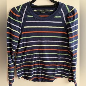Veronica Beard - long sleeve 100% cotton striped top.